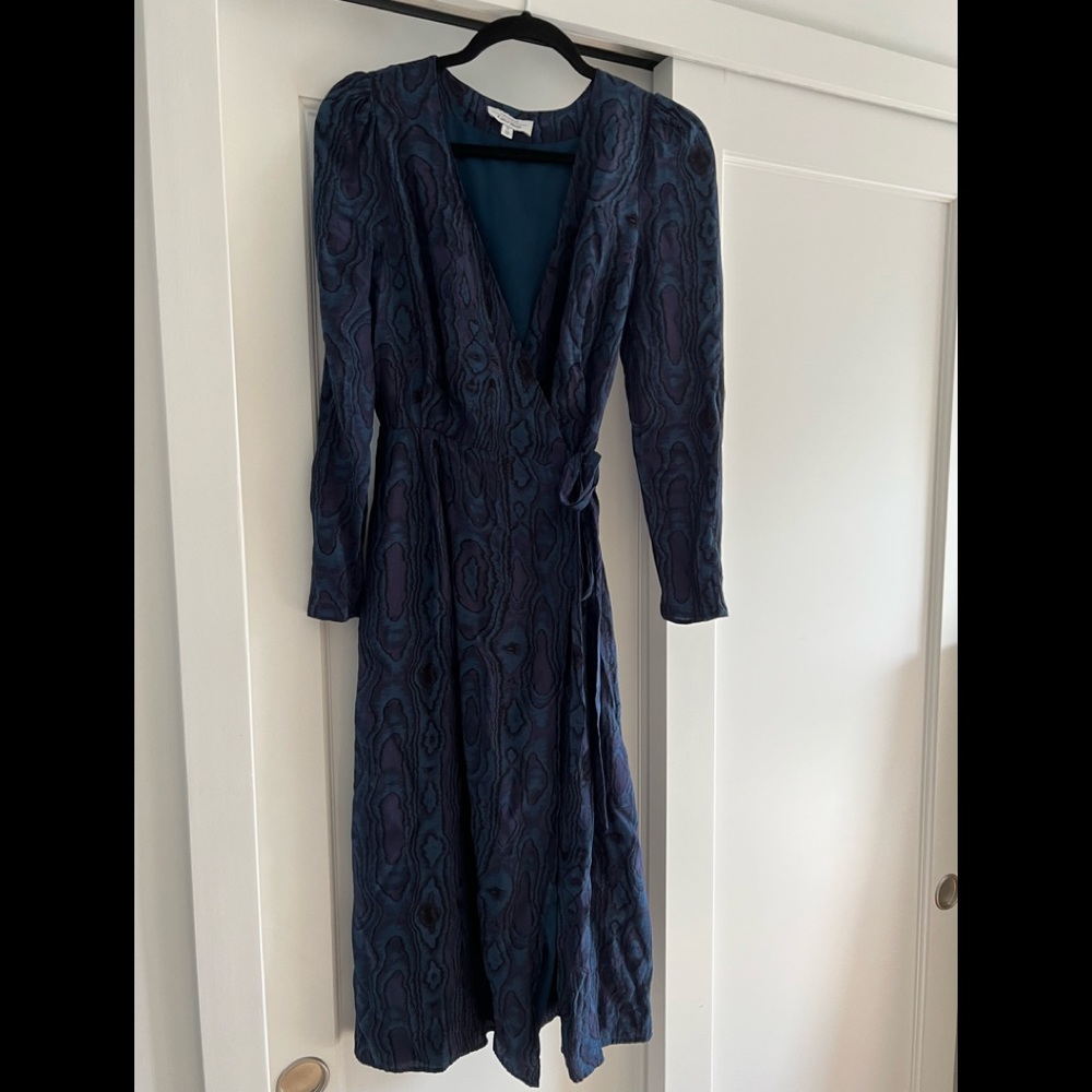 & other stories blue wrap dress